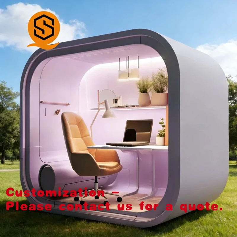 

Customize.Modern Minimalist Aluminum Alloy Phone Booth with Sound Insulation & Cooling Mobile Office Studio Outdoor Use