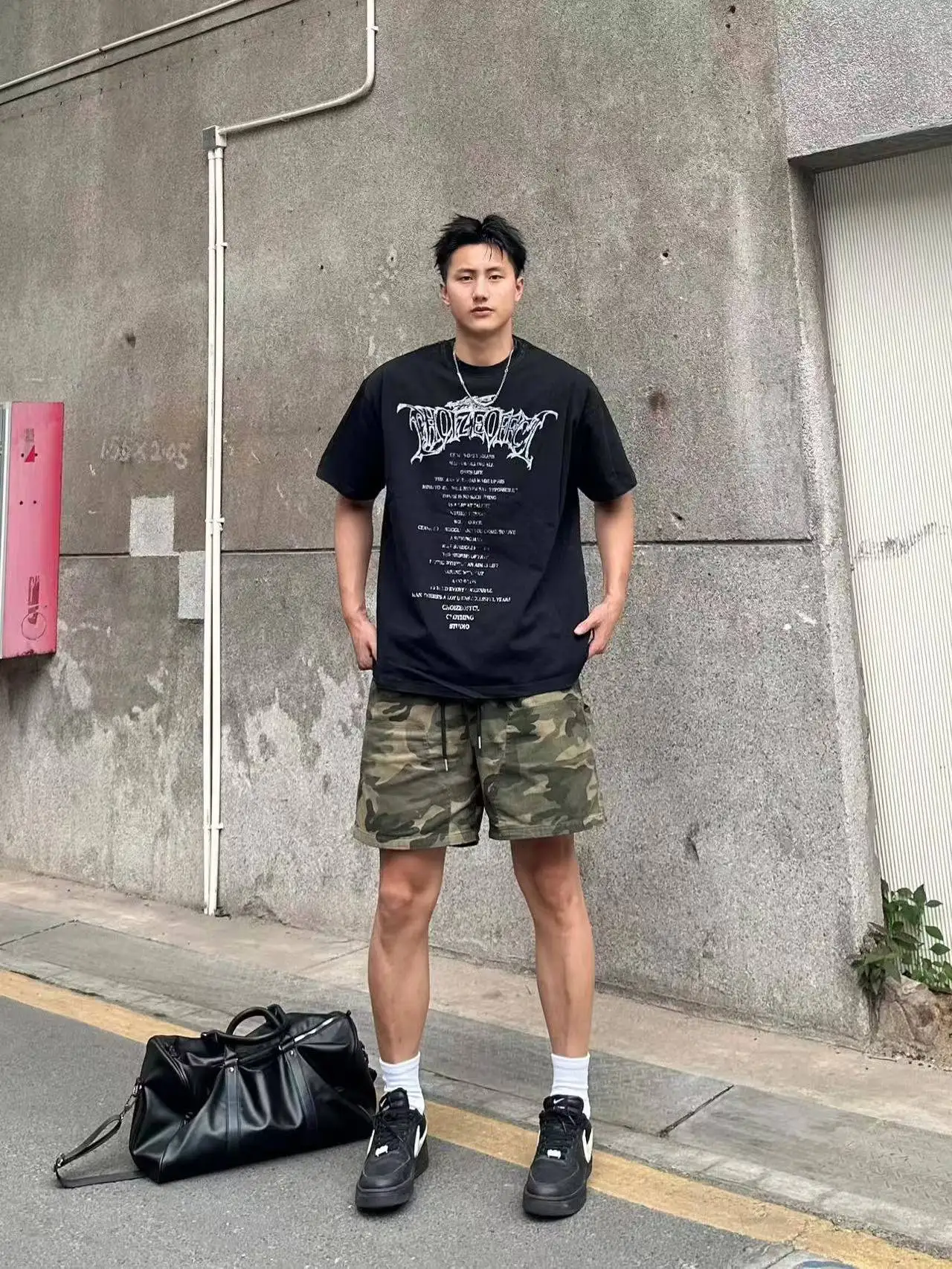 

American Street een Camouflage Logging Work orts Men Summer High Street Rivet Design Loose Casual Five-Point Pants