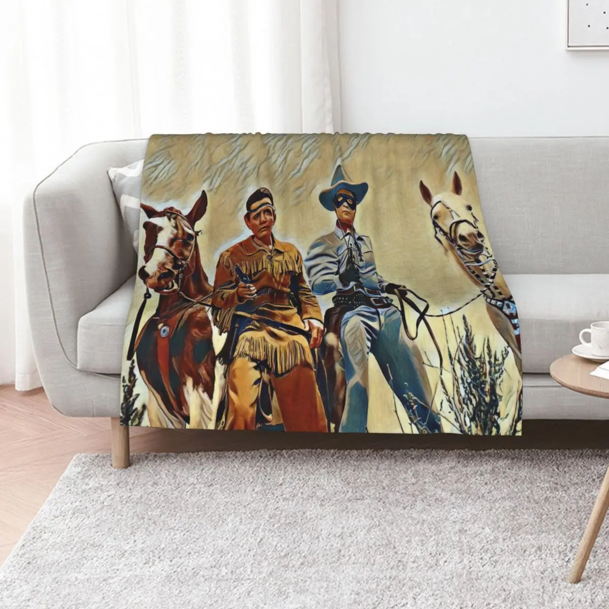 

The Lone Ranger & Tonto, Silver & Scout Throw Blanket Soft Warm Blanket Gift for Grandparents