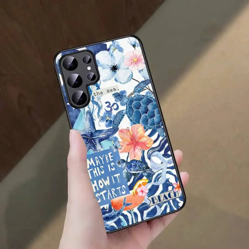 شاطئ البحر مشهد موجة الشاطئ قضية الهاتف لسامسونج غالاكسي S25 S23 S24 FE S22 S20 S21 S10 S9 زائد لايت الترا FE S30 نوت 20 10