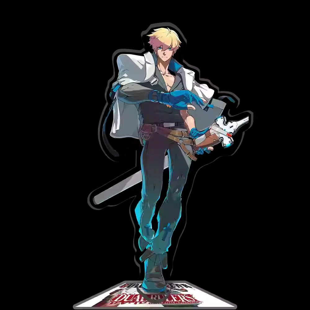Anime GUILTY GEAR STRIVE: DUAL RULERS Ky Kiske Acrylic Stand Figure Display Sol Badguy Cosplay Charm Cartoon Desktop Model Plate