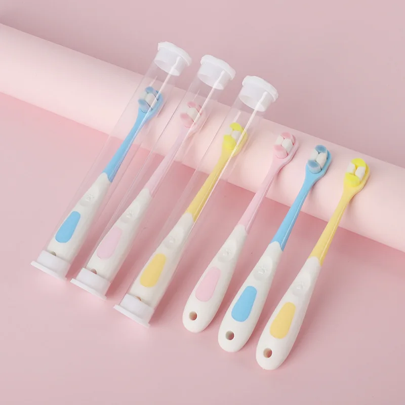 

Childrens Toothbrush Over 3 Years Old Macarons Training Toothbrush Tongue Brush Clean Wanmao Oral Care Toothbrush Soft Child