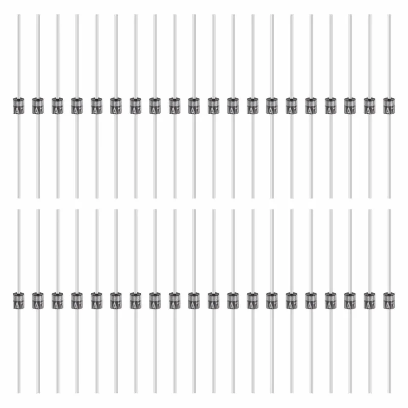 100 Pcs 1A 1000V R-1 Electronic Silicon Diodes for Charger Industrial Power Adapter Supply Inverter Switching Power Supply