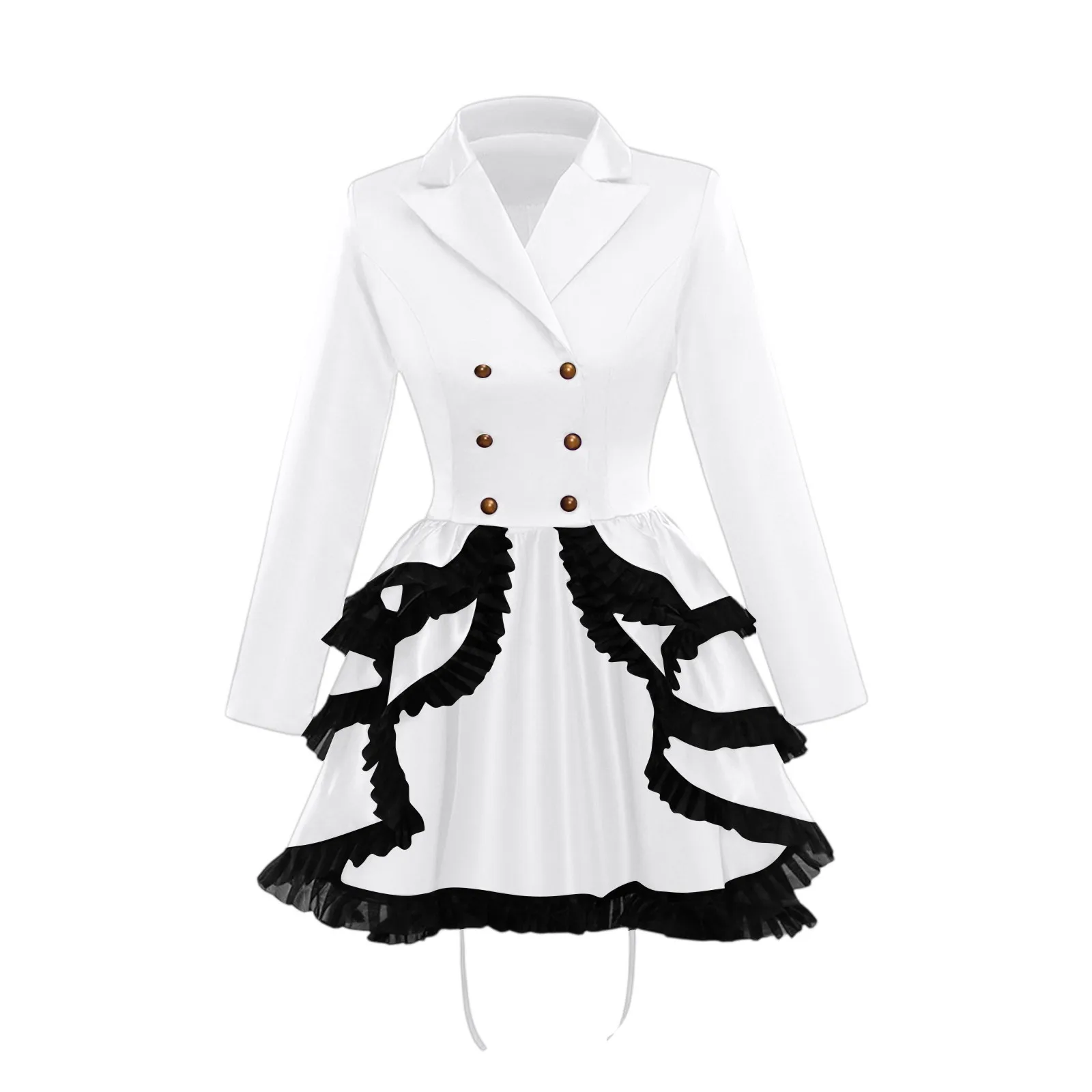 

Women Tuxedo Tailcoat Gothic Steampunk Trench Vintage Party Outfit Coat Medieval Noble Court Dress Medieval Victorian Costume