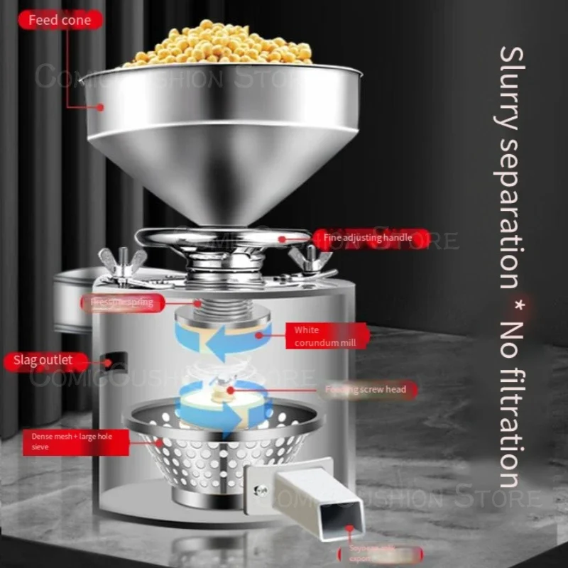 Soybean Milk Machine Commercial Wet and Dry Automatic Tofu Grinder Slurry Separation Breakfast Shop Large Capacity Beater