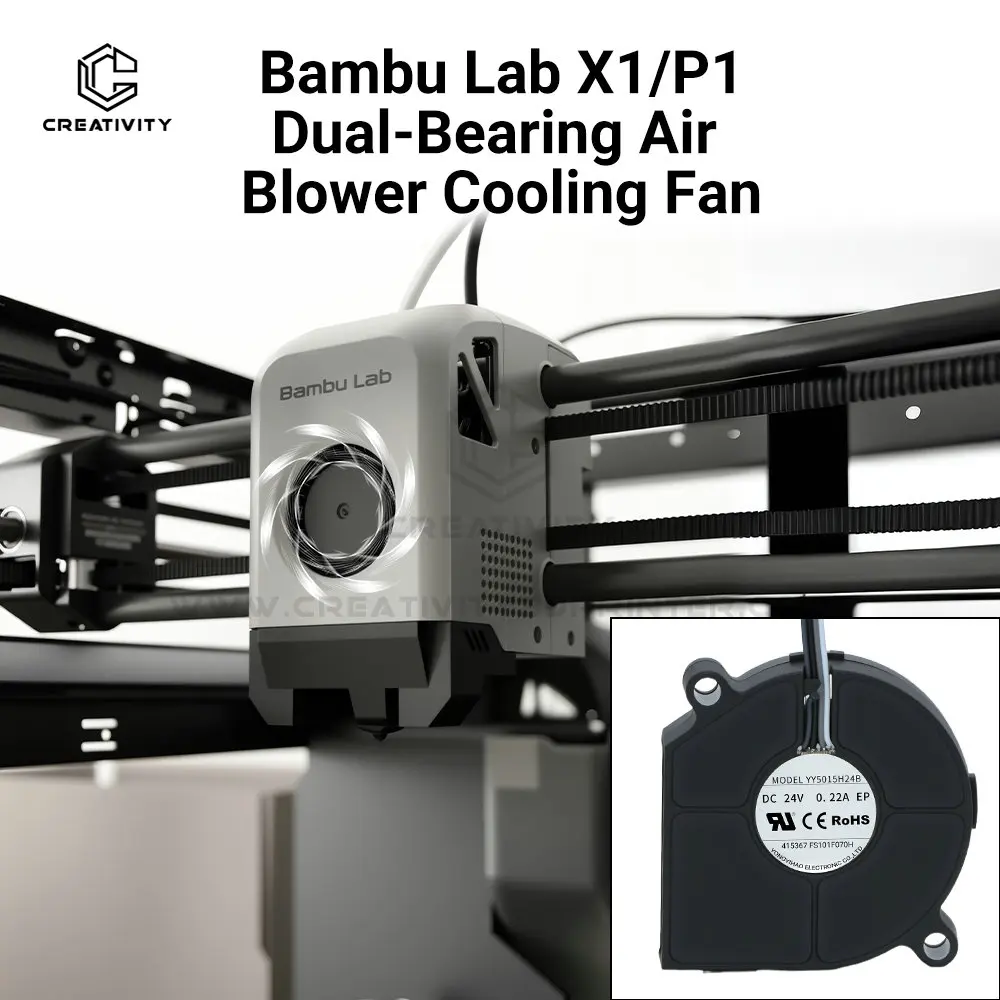 Lab X1 P1P P1S Original 5015 Blower Fan 2510 Mini Fan 5V 15000 RPM/min With Cable For Bamboo 3D Printer