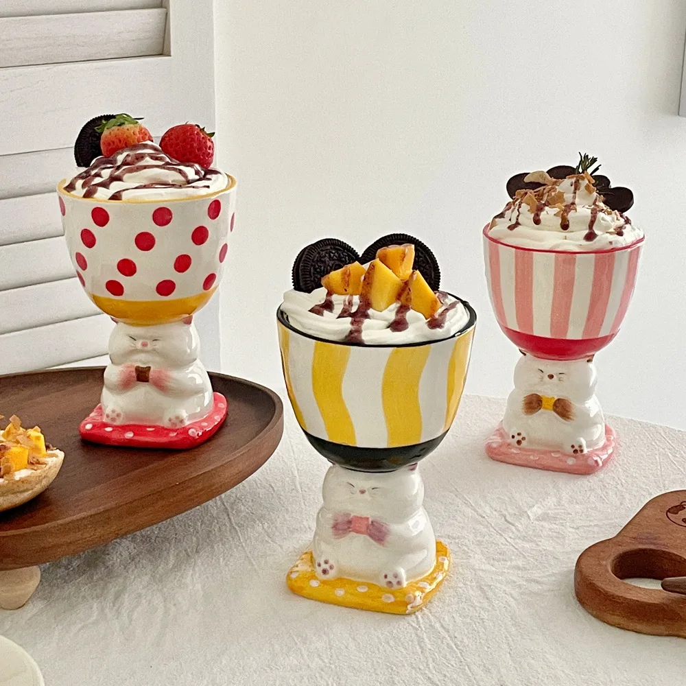 

Cute Cartoon Highball Mug Hand Painted Ceramic Cup Under Glaze Color Ins Style Gift for Holidays