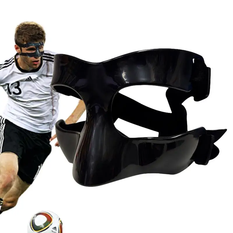 Sports Nose Helmet Tennis Basketball Mask Guard Face Shield Protective Mask Adjustable Elastic Strap Anti-collision Equipment