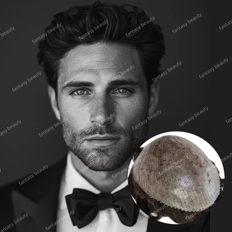 

Men’wig 0.1mm Poly Skin full pu base Man toupee #1#2#4#6 Black Brown Prosthesis man hair wig Natural Hairline Microskin Hair