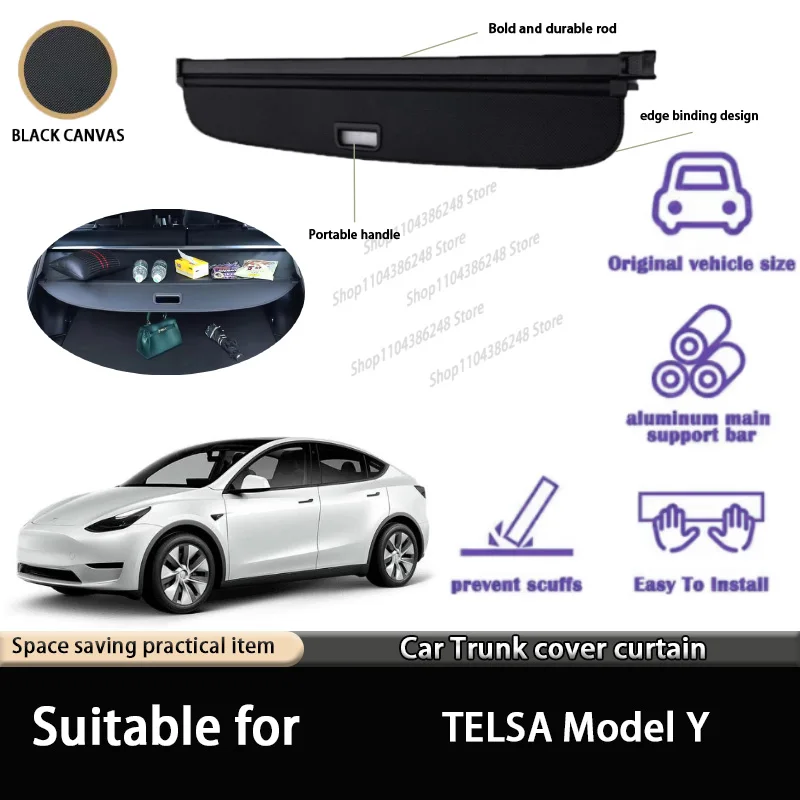 

Suitable for TELSA Model Y Trunk Curtain Rear Trunk Storage Partition Bezel Interior Modification Accessories