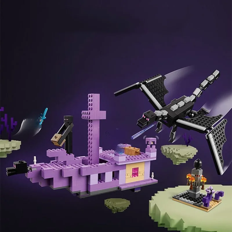 Conjuntos MOC compatibles, bloques de construcción de la serie My Mini World 21264, modelo de barco Ender Dragon y The End, juguetes para regalo para niños