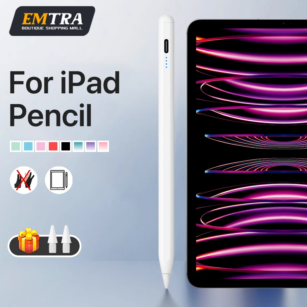 

Stylus Pen for Apple iPad Palm Rejection Power Display For iPad Pencil Accessories 2022 2021 2020 2019 2018 Pro Air Mini 6 7 Pen
