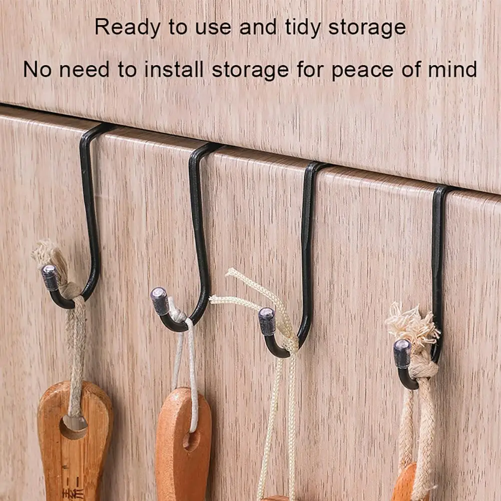 Stainless Steel Door Hook Double Groove Design Hook Stainless Steel Double S-shape Hook for Kitchen Bathroom Cabinet Door Back