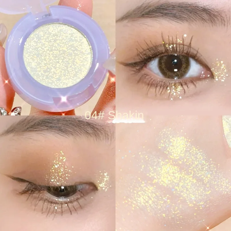 

Ins Xixi Monochrome Eye Shadow Glitter Pearlescent Diamond Eyeshadow Palette Highlight Powder Girl