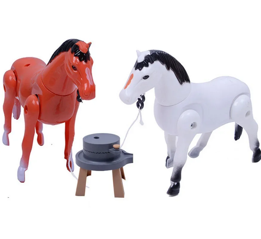 Hot Electronic Rotation Horse Toys The Pony Rotating Around Stone Mill  for Children Christmas Gift