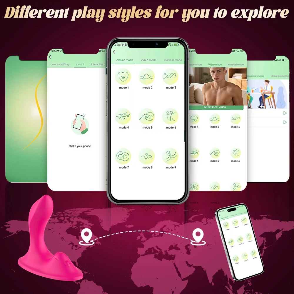 جهاز تحفيز البظر يمكن ارتداؤه، جهاز استمناء نسائي يتم التحكم فيه مع لعبة جنسية للبالغين عن بعد لاسلكية