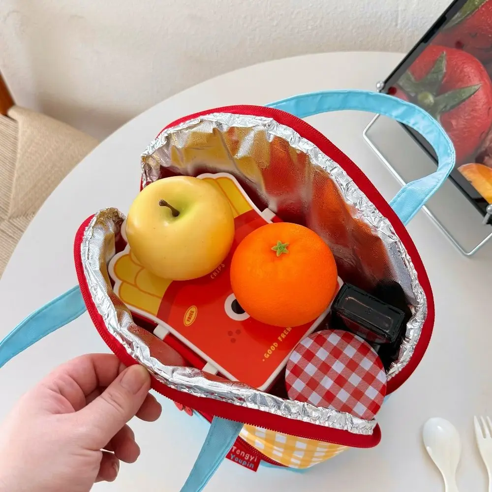 Cartoon Cartoon Cat Lunch Bag Large Capacity Lightweight Korean Style Handbag Insulated Tote Bag Handheld Bag Small Tote Bag