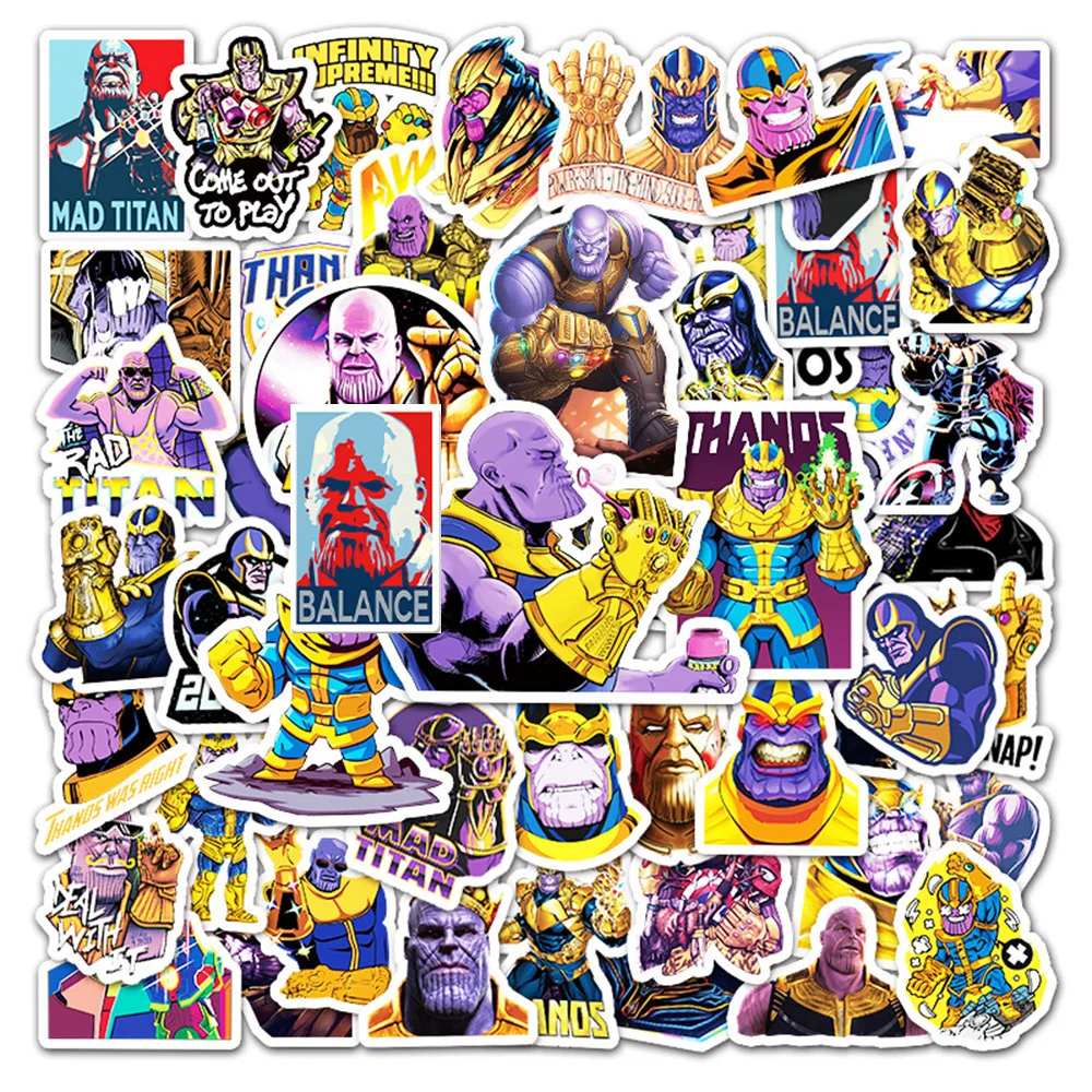 10/30/51PCS Disney Super Villains Thanos Cartoon Stickers DIY Laptop Luggage Skateboard Graffiti Decals Fun for Kid Toys