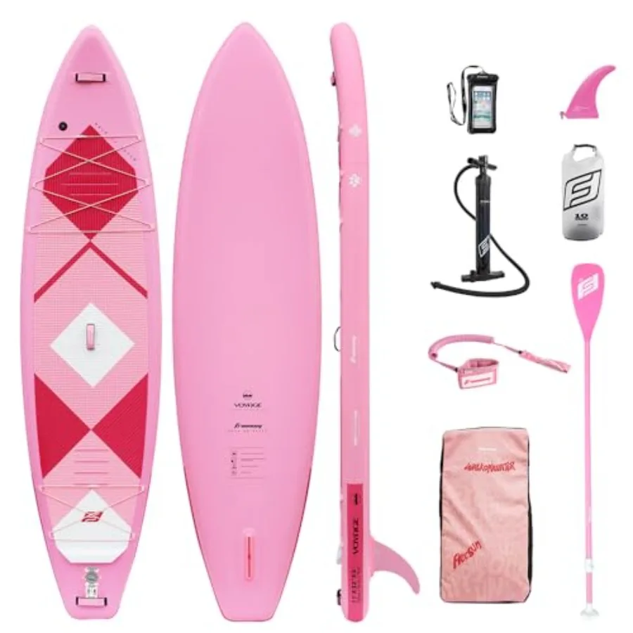 Voyage 11 x 32 Inflatable Stand Up Paddle Board for long-distance cruising family use heat-fusion iSUP in blue with extra large