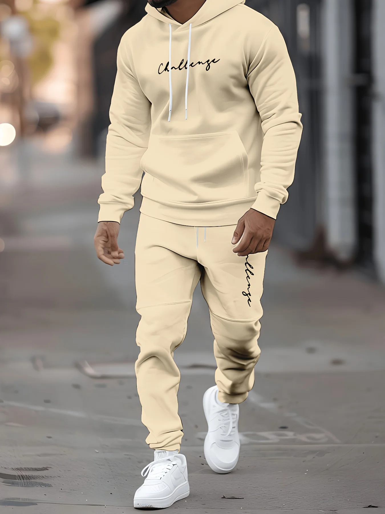 2026 2026 New Men's Fall Winter Fashion Two-Piece Set Letter-Print Hoodie and Joggers Outdoor Streetwear Style Casual Athletic Set - Aliexpress Deal