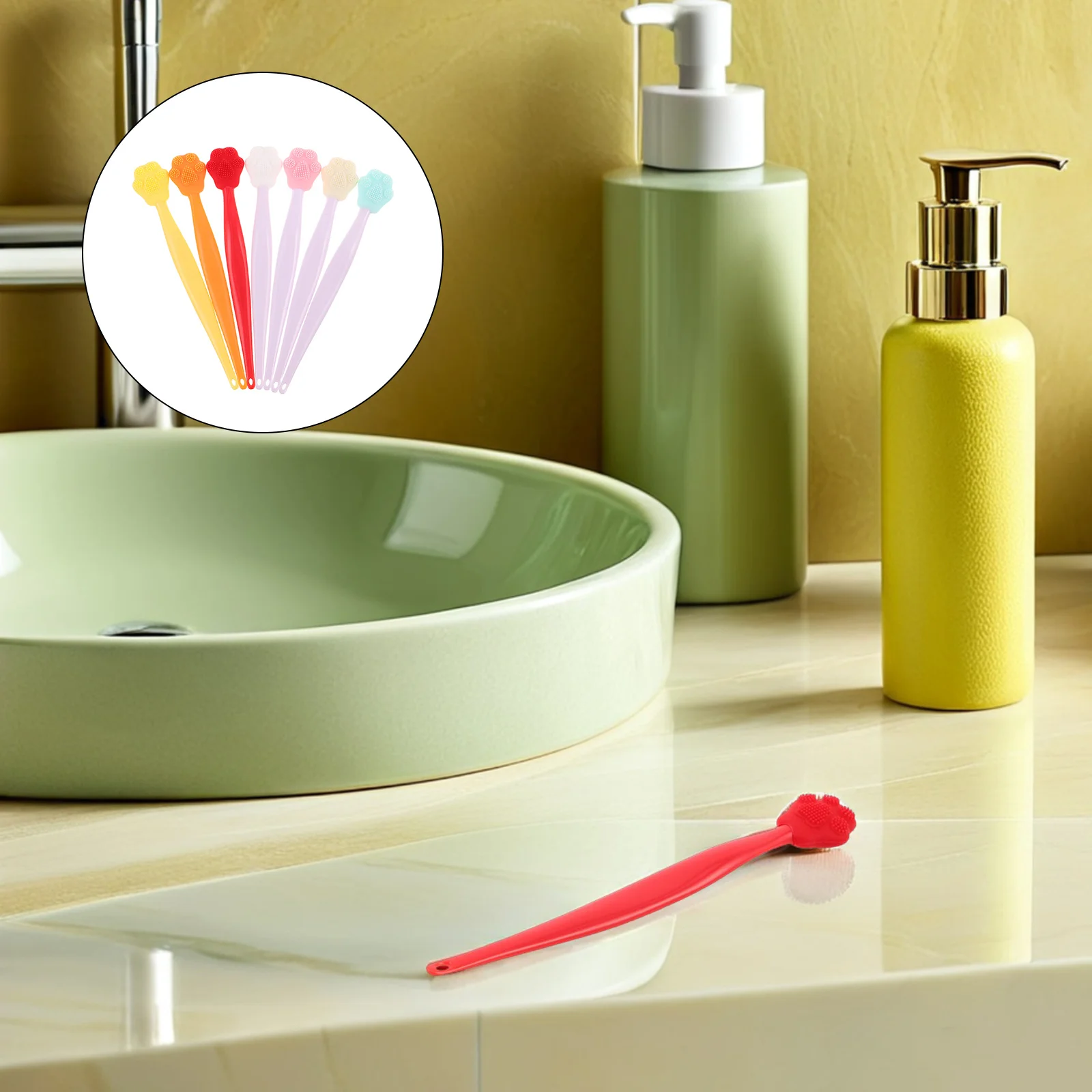 

7Pcs Cat Claw Silicone Facial Scrubber Double Sided Nose Pore Brush Gentle Exfoliating Blackhead Cleaner Deep Pore Massager