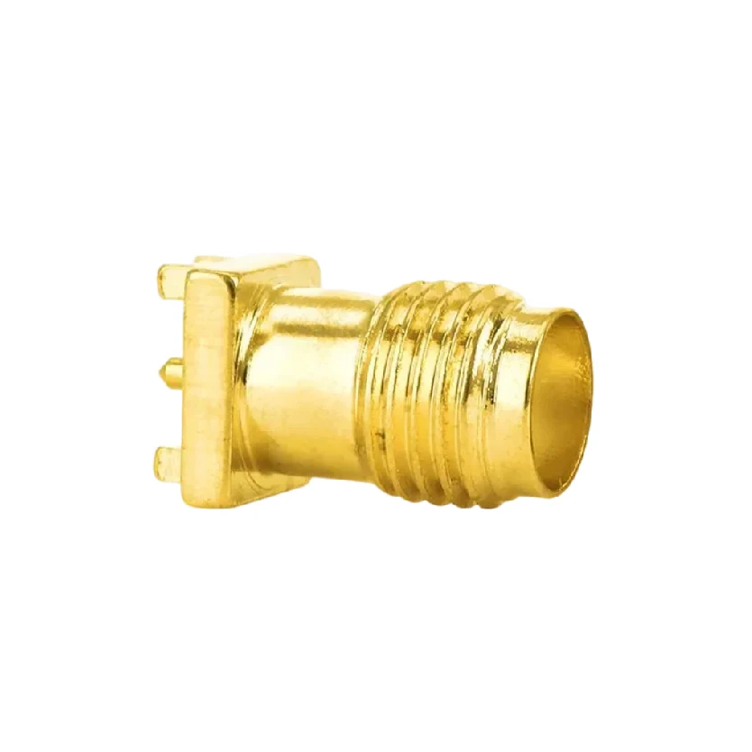 SMA-KE PCB Mount 0.8mm Spacing Straight Brass Adapter Gold-Plated RF Coaxial Connector