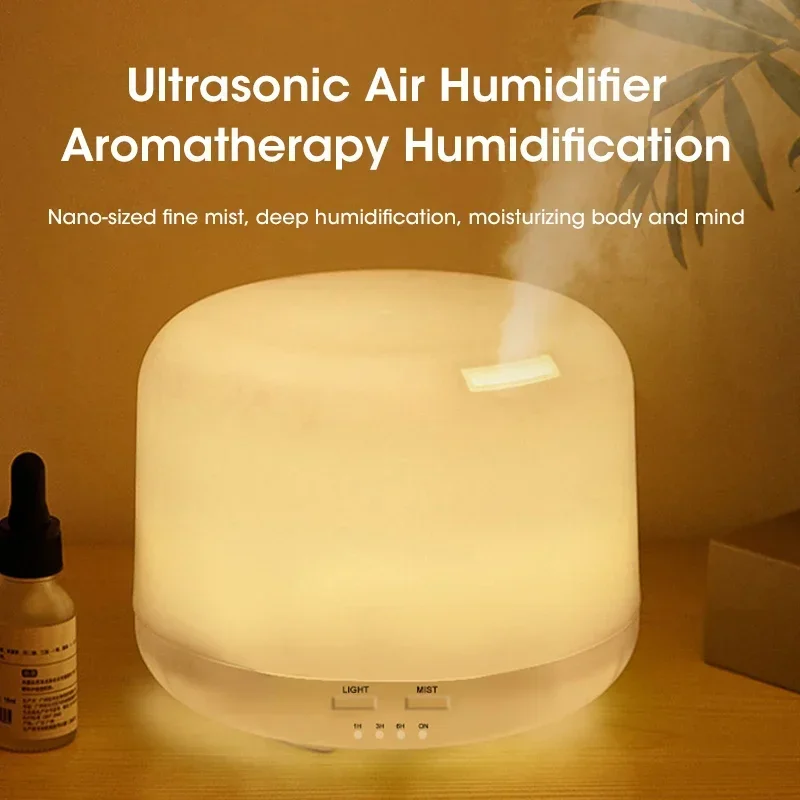 500ML Air Humidifier Essential Oil Diffuser Aroma Diffuser With Dual Color Night Lights USB Humidifier Mini-Size Humidifier