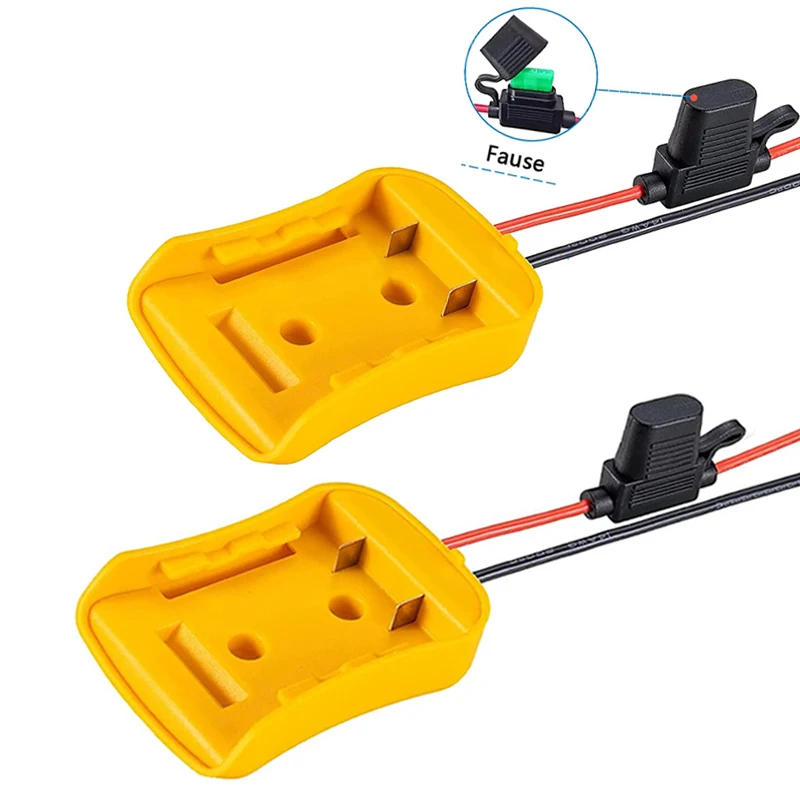 Adaptador de Bateria para Bateria Li-ion Dewalt 20v Suporte do Encaixe Conector de Energia Power Wheels Battery Converter Kit com Fusíveis Pcs