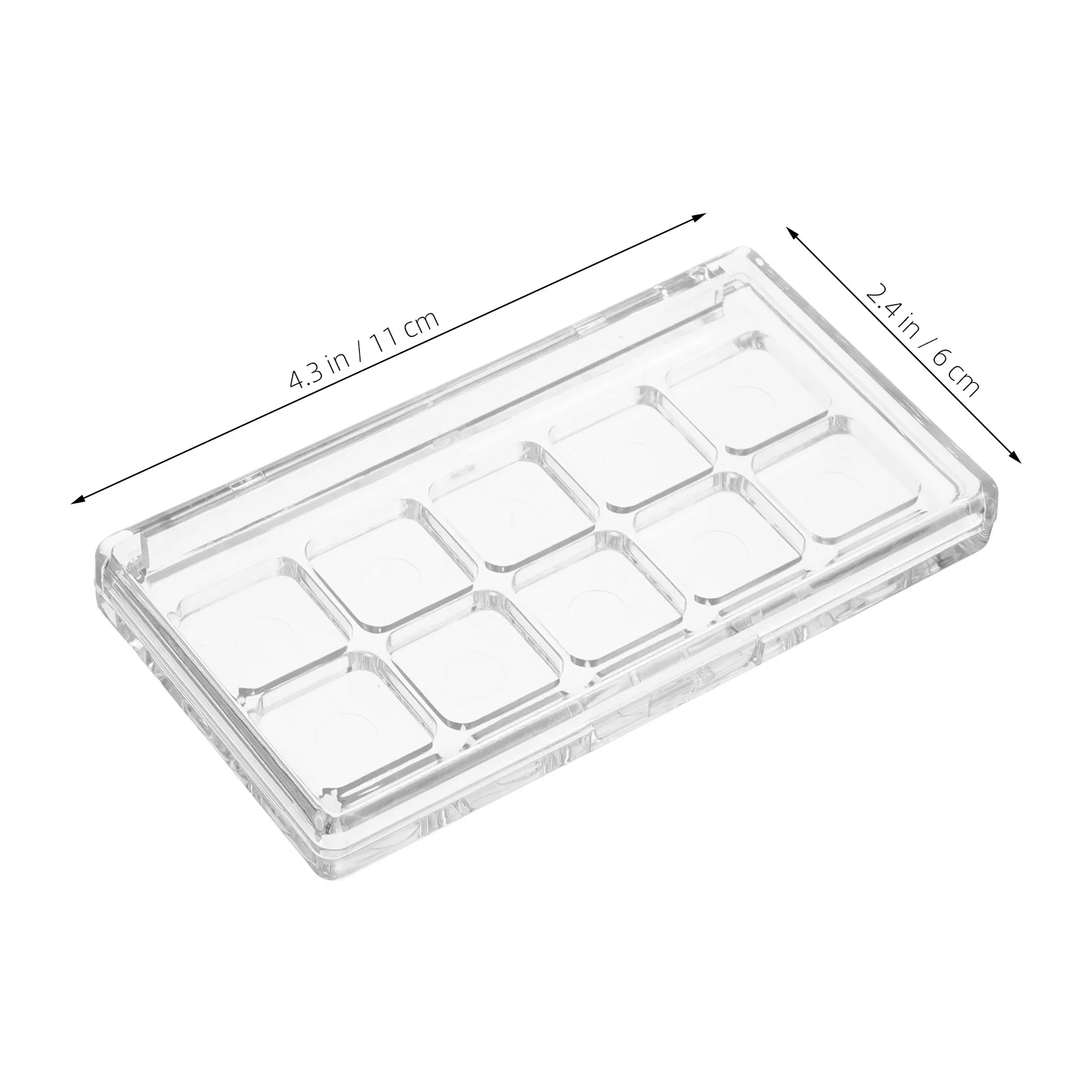 Paleta de maquillaje de plástico transparente, organizador DIY para sombras de ojos, colorete, lápices labiales, pinturas de acuarela, almacenamiento de viaje, bandeja de paleta de maquillaje