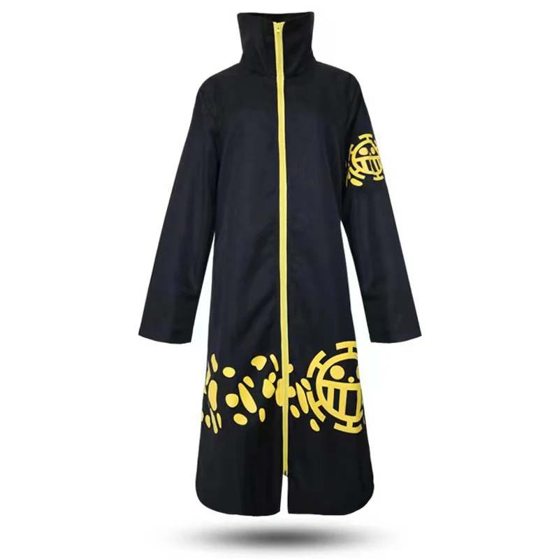 Trafalgar Law-Disfraz de pirata, gabardina con capucha, Anime, una pieza, fantasía, Luffys, trajes, disfraces de fiesta de Halloween