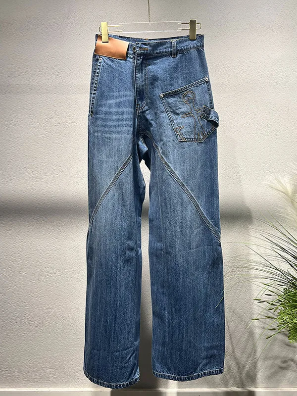 High Waist Straight Leg Jeans Women's Casual Versatile Slimming Small Size Autumn New Style Commute Style Blue Denim Pants