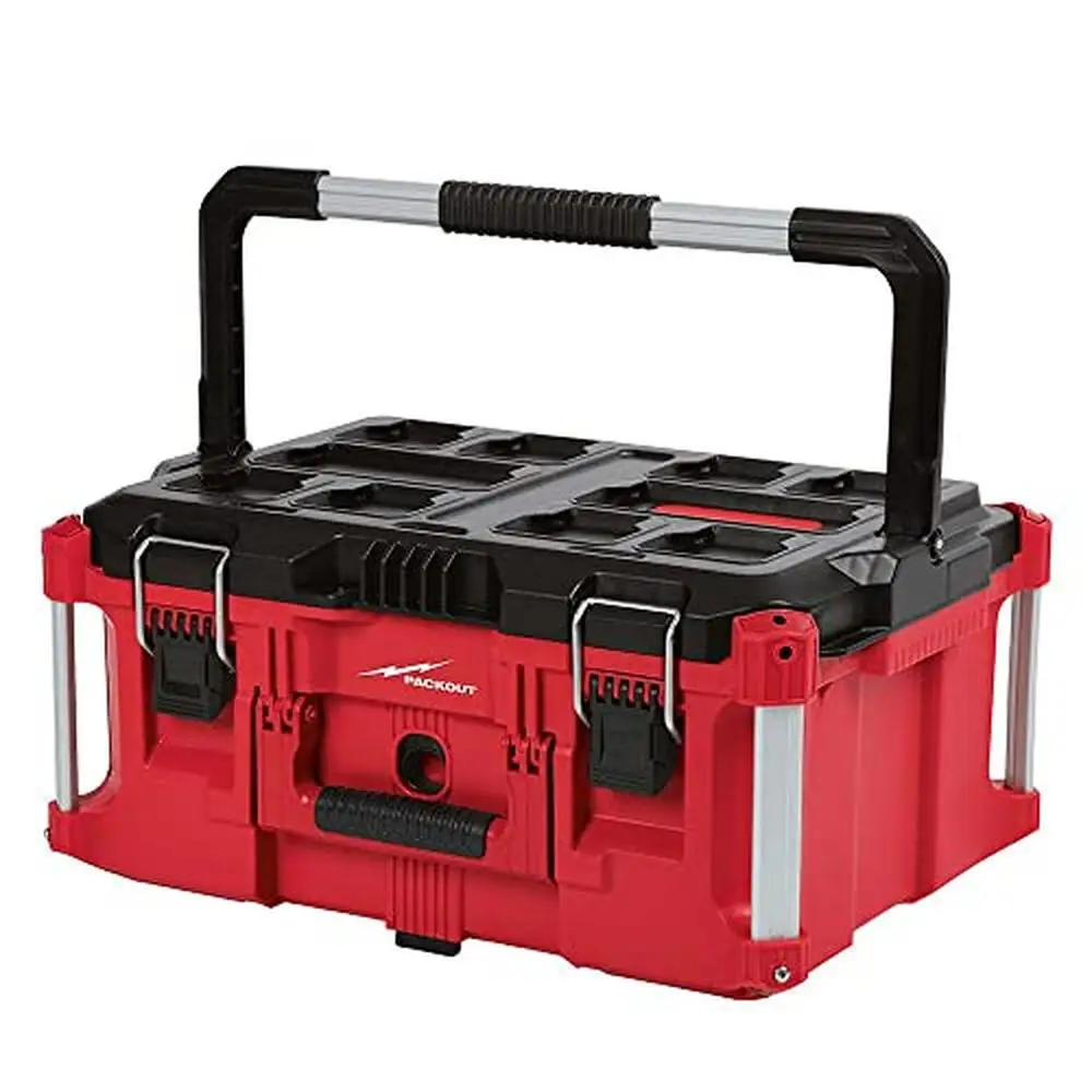 Heavy Duty Tool Box 100lbs Capacity Impact Resistant Polymer Weather Seal IP65 Rated Metal Handle Organizer Tray 22x16x11 Inch