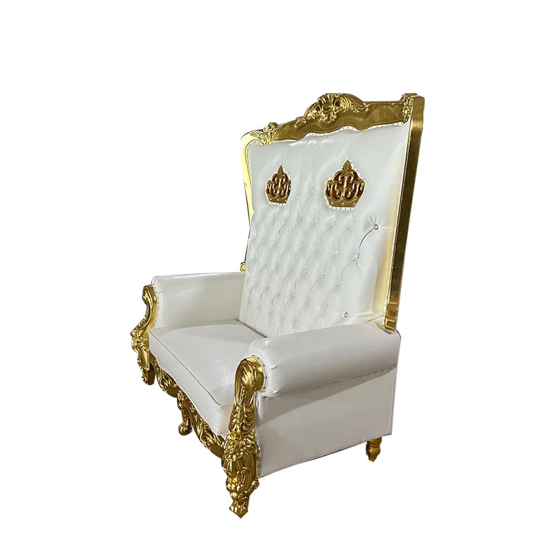 

European solid wood double crown chair, hotel wedding bath foot leisure area high back double sofa