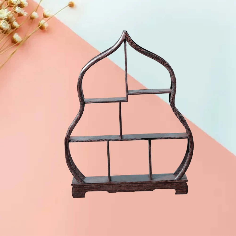 

Bookshelf Crafts Office Vintage Home Decor Shelving Bamboo Rosewood Display Stand