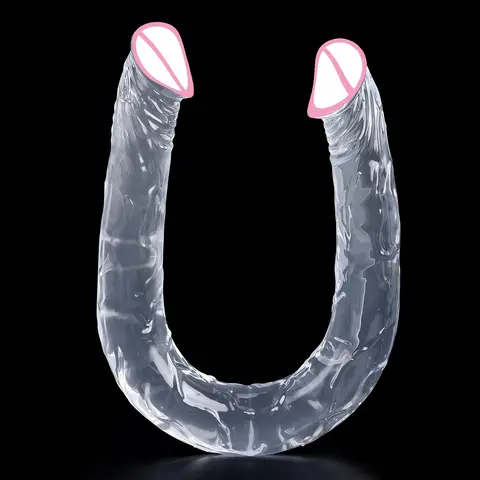 U Shape Double Head Dildo Transparent Dildos Peniss Soft Silicone Vagina Anus Massager Anal plug Gay Adult sexx Toys for Women Men