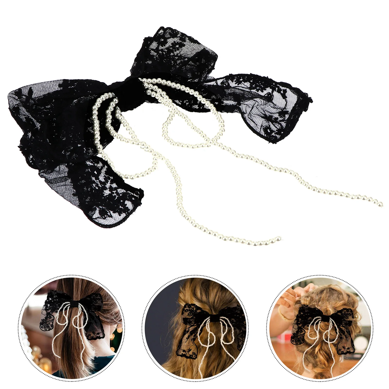 

Bowknot Clamp Fashion Bow Hairpin Women Headdress Hair Clip Decorative Lace Hairpin Party Daily Wear Hair Decoration For