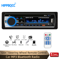 HIPPBQCC Car Radio 1din Stereo Multimedia MP3 Player Digital Bluetooth FM Audio Music USB With In Dash AUX Input Universal