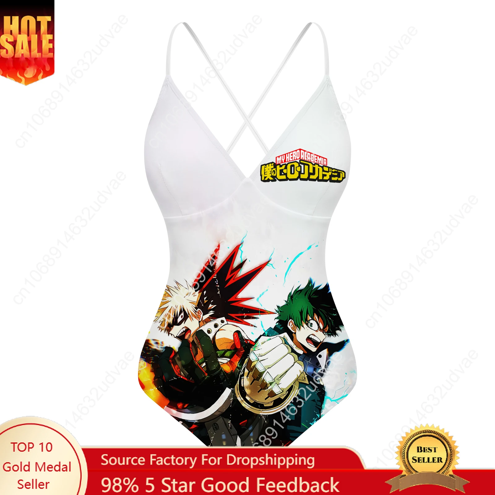 

My Hero Academia V-neck Halter Back Swimsuit Womens Bathing Suits Personalized Bikini Pool Party Swimwear Custom Made Beachwear