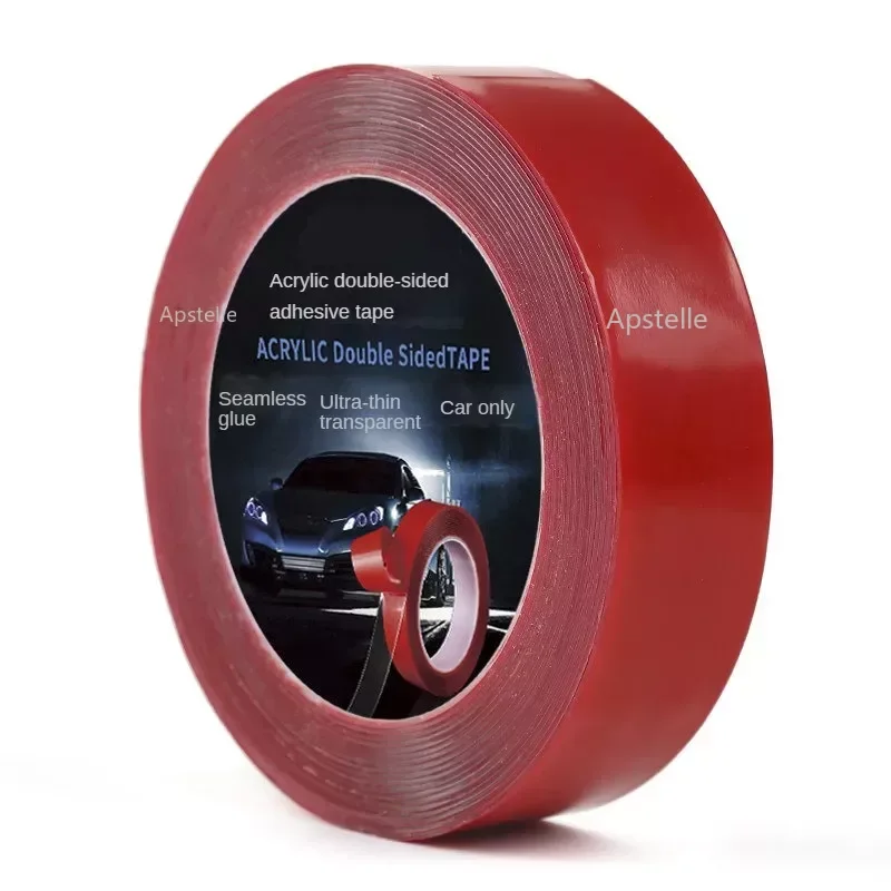 Transparent Red FilmCar Double-sided Adhesive Tape 3Meter Double-sided Nano Adhesive Tape Acrylic Adhesive Tape Strong Seamless