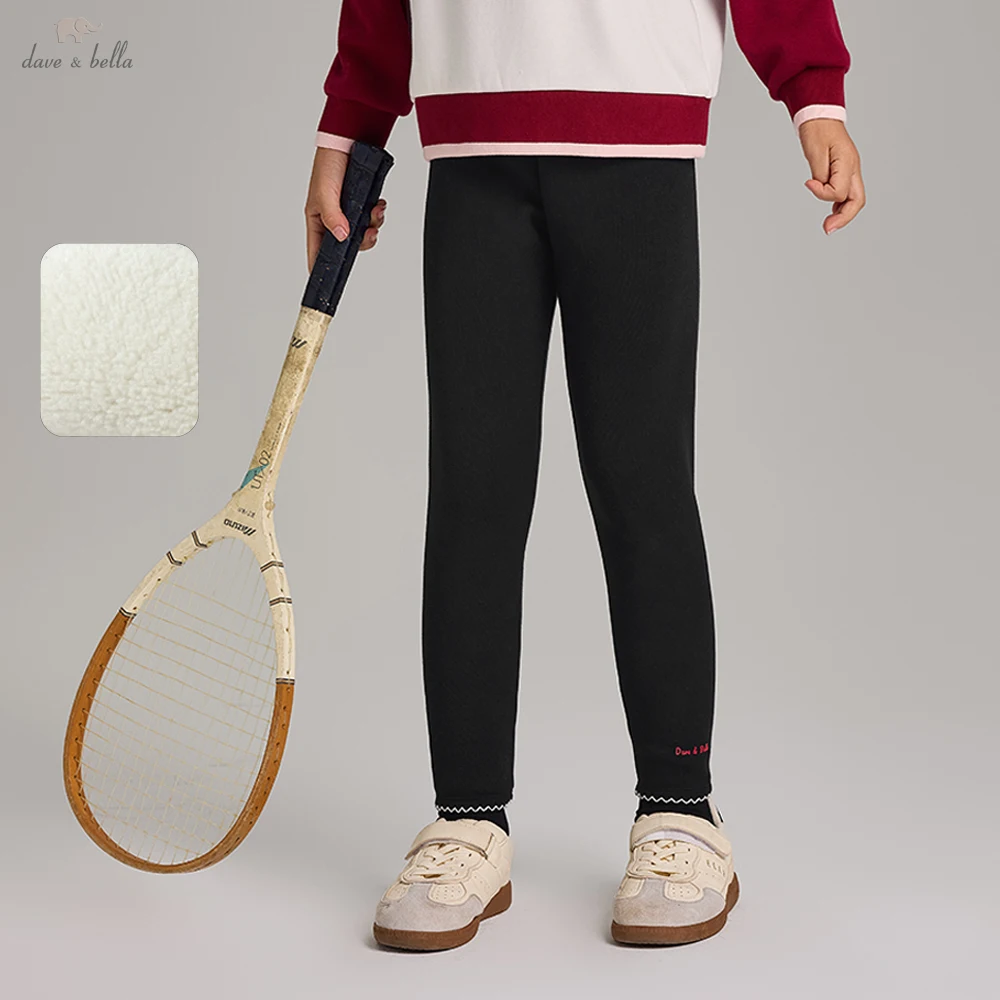 Dave Bella Girls Fleece-lined Leggings Winter Warm Knitted Pants 7-15 Years Teen Kids Elastic Waist Trousers DK4263776