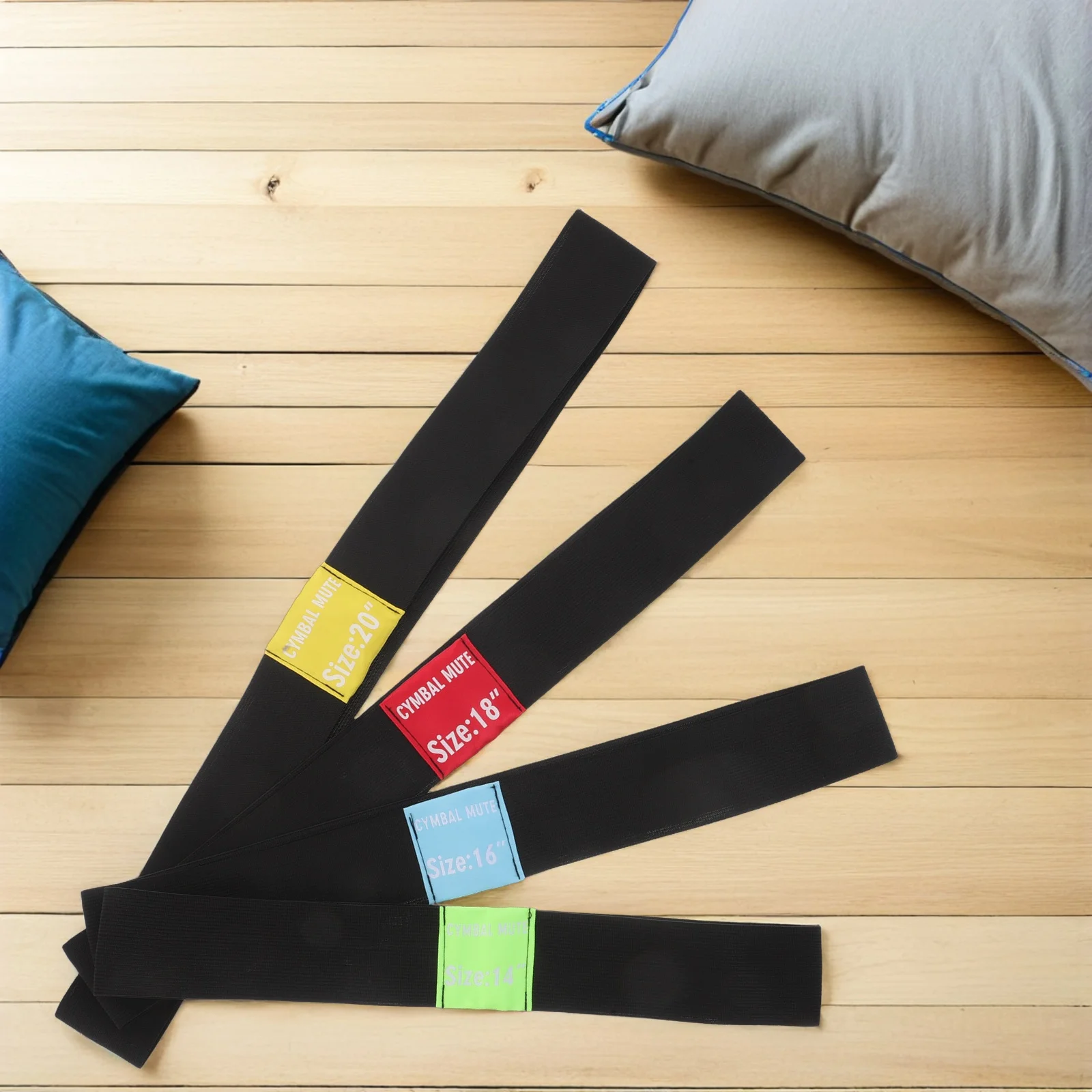 

8pcs Cymbal Mute Belt Elastic Drum Practice Quiet Drumming Hearing Protection Stripe 14 16 18 20 Inch Cymbals Universal