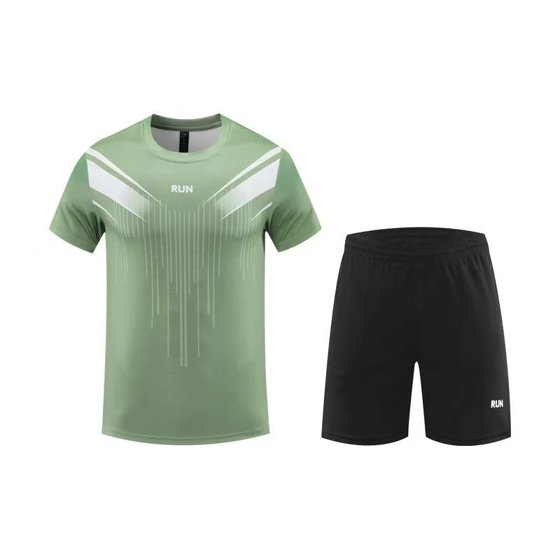 Traje deportivo para hombre, conjuntos de camisetas de manga corta de verano, ropa para correr de secado rápido, conjuntos de chándal de entrenamiento de fútbol y baloncesto