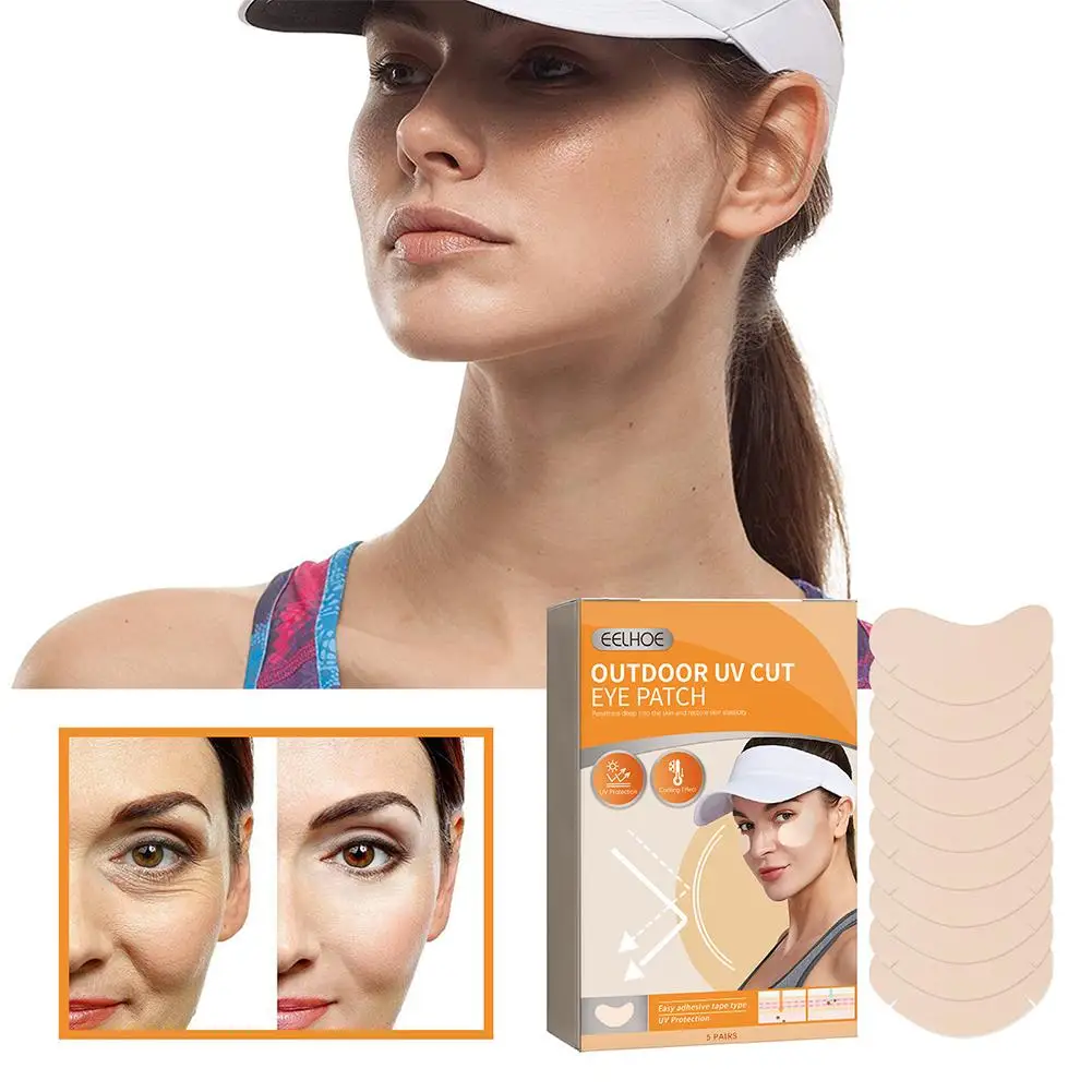 Parche protector externo para los ojos, máscara de Golf, protector solar, corte al aire libre, pegatinas UV para los ojos, 10 pares