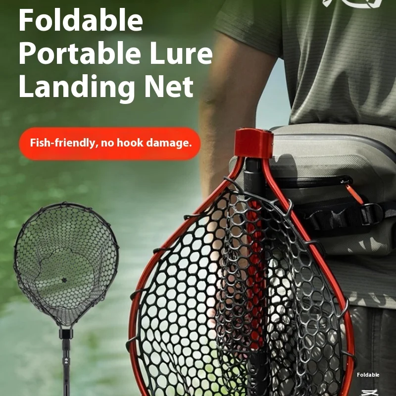 チリントルアー-折りたたみ式ネット-ポータブル-手作り-超軽量-超硬質-シリコン製-釣り網バッグ-大物用