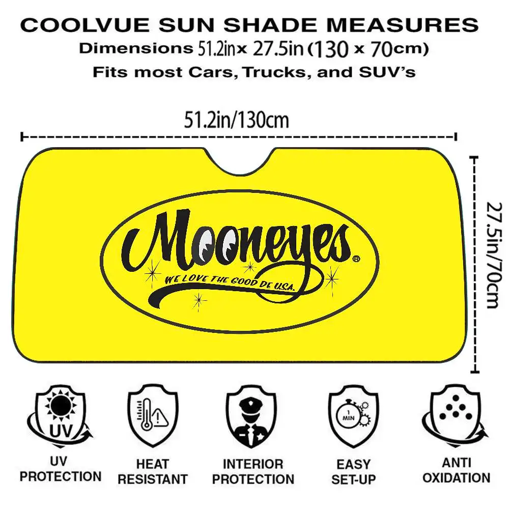M-Mooneyes Cartoon Car SunShade Windshield Cover UV Protection Auto Visor Accessories For Cars image 6