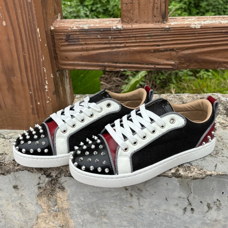 

дизайнерские роскошные мужские кроссовки с заклепками, большие размеры, смешанные цвета, универсальные повседневные кроссовки, спортивная обувь на плоском каблуке, мужская мода