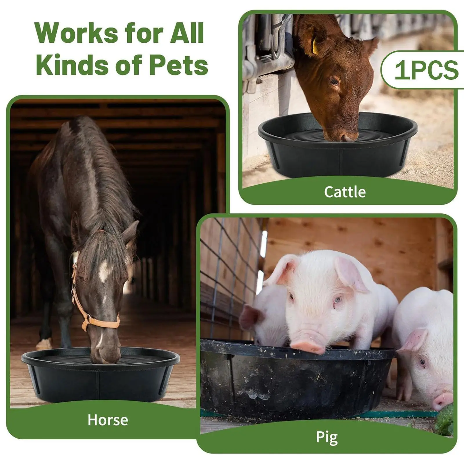 دلو تغذية الحصان، مستلزمات قابلة للتكديس، حاوية تغذية مقاومة للاهتراء، حوض استحمام لغبار الدجاج لمزرعة الحيوان الخارجية #4