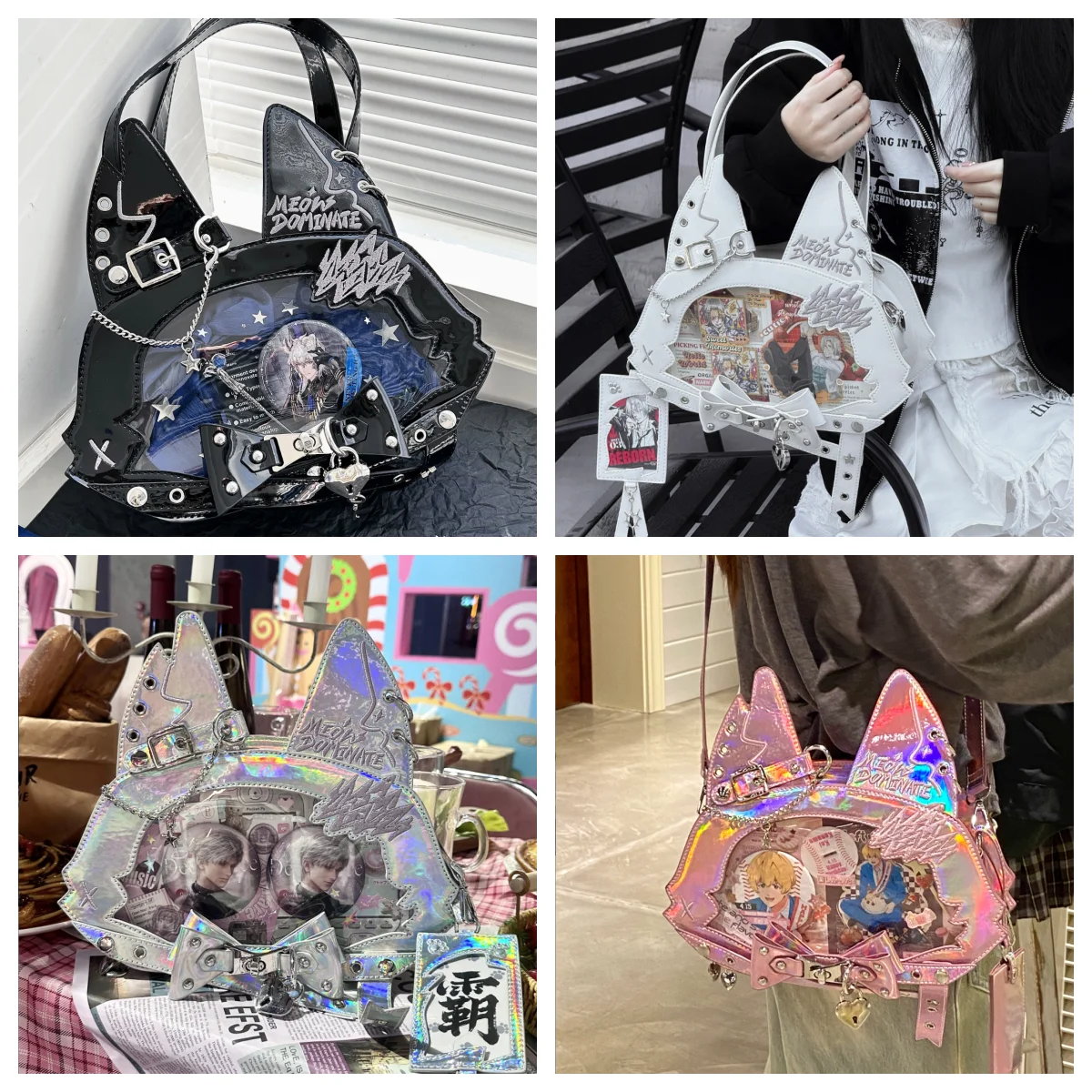 

Аниме-сумка, милый кот, доминирование мира, кошка, пикантная девушка, наклонные плечи, лазерная лаковая сумка для боли, товары для выпечки, подарок на Хэллоуин для девочек