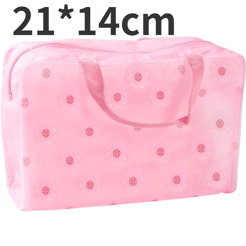 1 Pcs Makeup Pouch Compression Traveling Bath Bags PVC Cosmetic Storage Bag Women Transparent Organizer