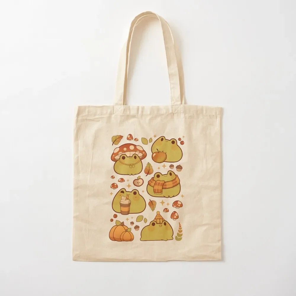 Fall froggy Tote Bag eco bag folding Portable shopping bag